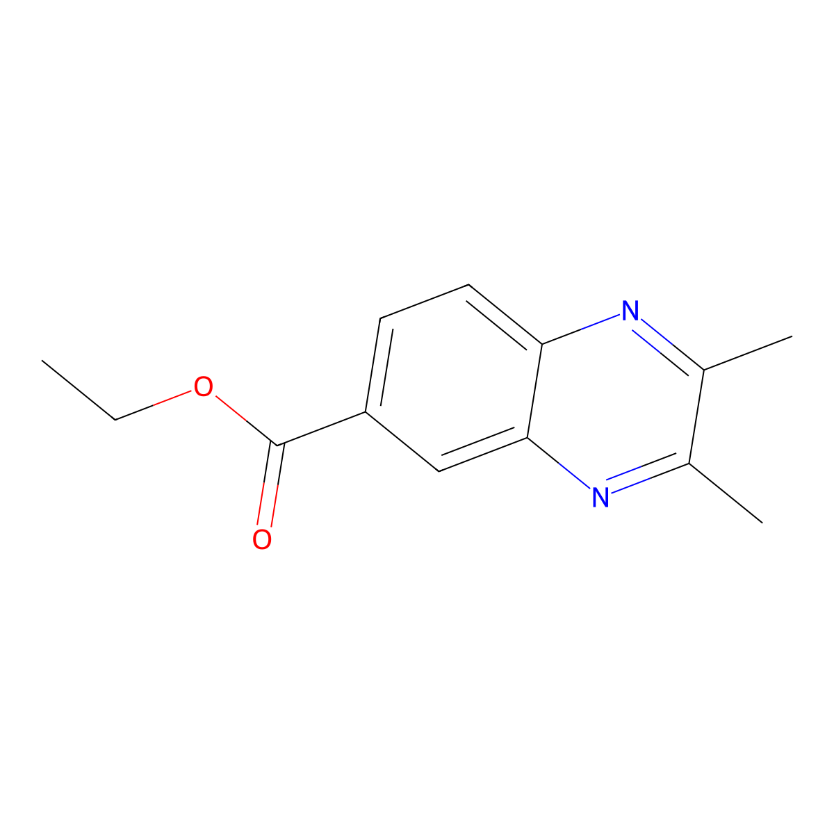 Ethyl 2,3-dimethylquinoxaline-6-carboxylate molecular structure, CAS 32388-06-0