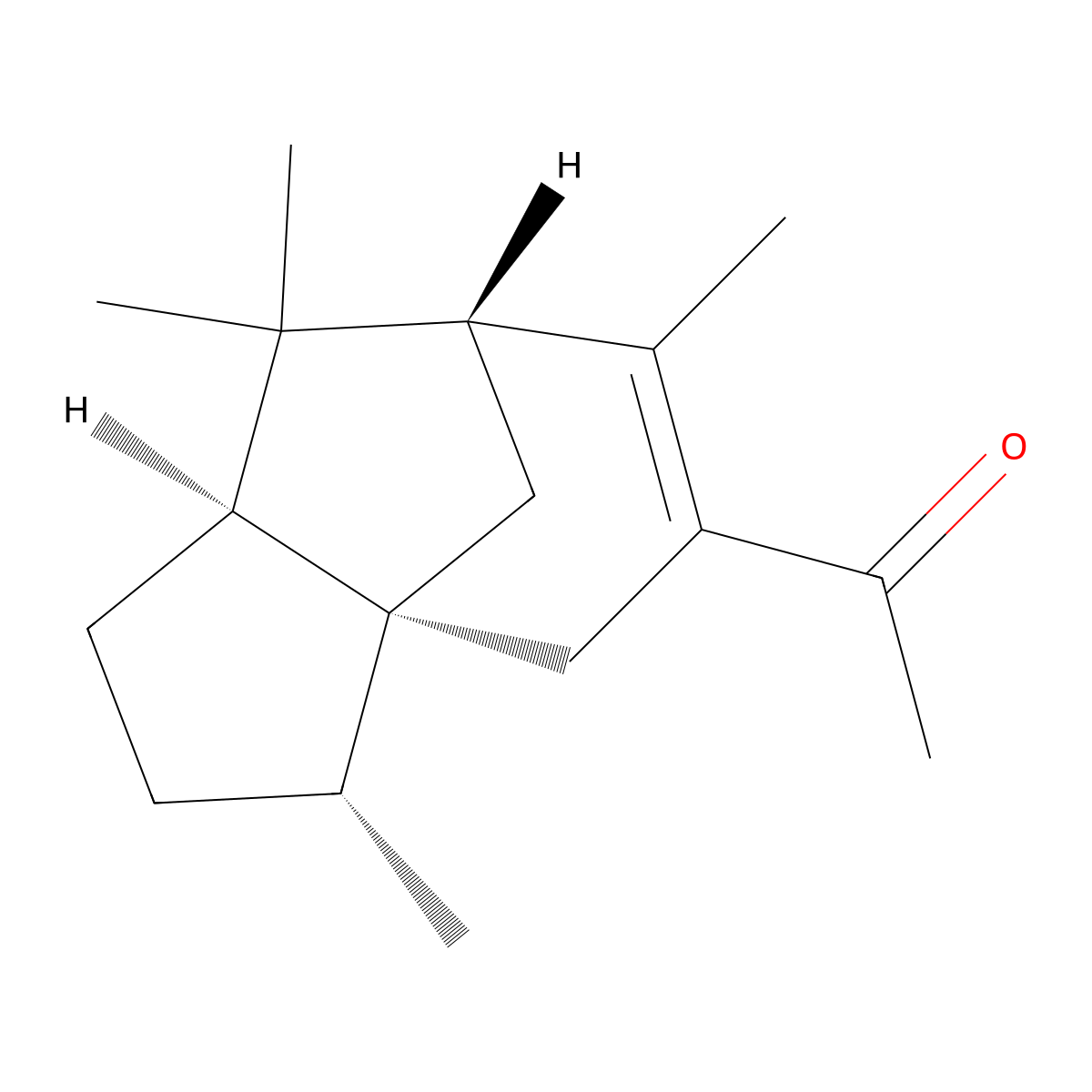Acetylcedrene molecular structure, CAS 32388-55-9