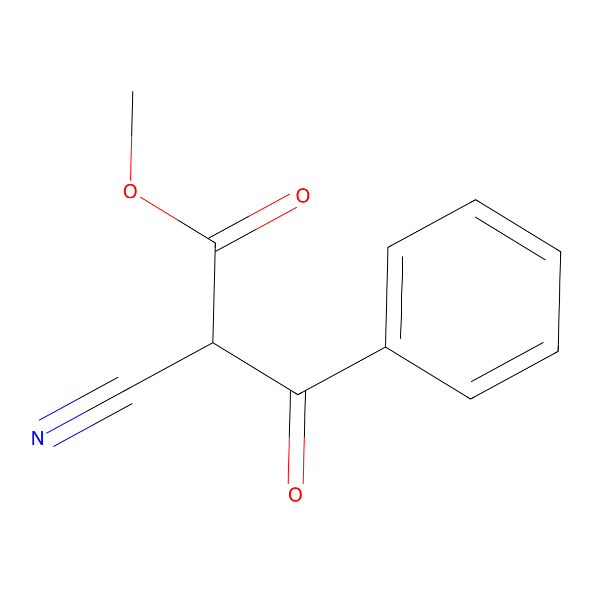 Methyl 2-cyano-3-oxo-3-phenylpropanoate molecular structure, CAS 3239-71-2