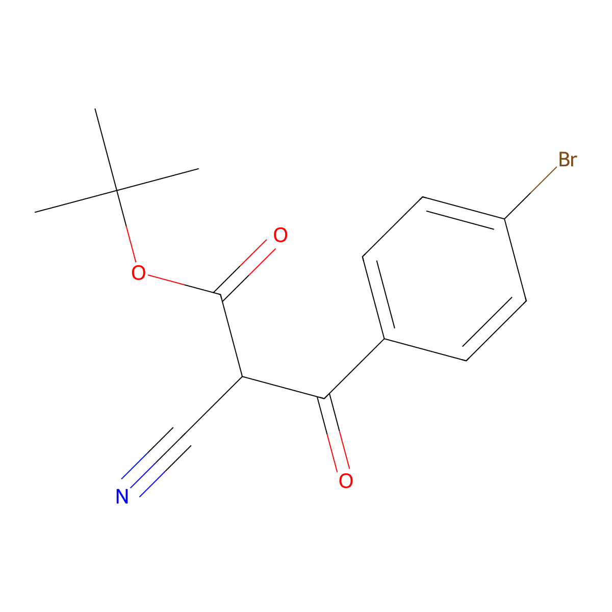 Tert-butyl 3-(4-bromophenyl)-2-cyano-3-oxopropanoate molecular structure, CAS 3239-81-4