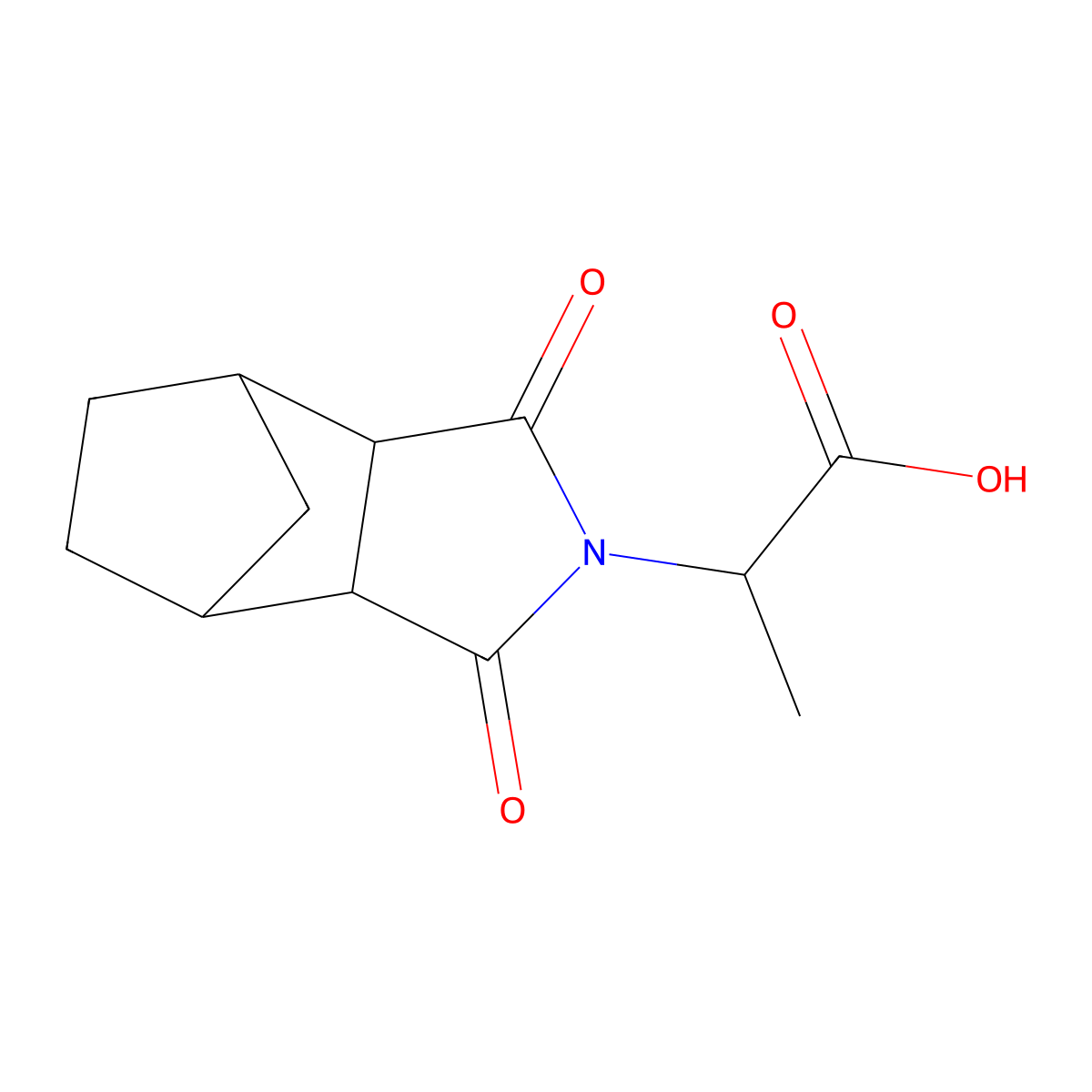 2-(1,3-Dioxohexahydro-1H-4,7-methanoisoindol-2(3H)-yl)propanoic acid molecular structure, CAS 32392-58-8
