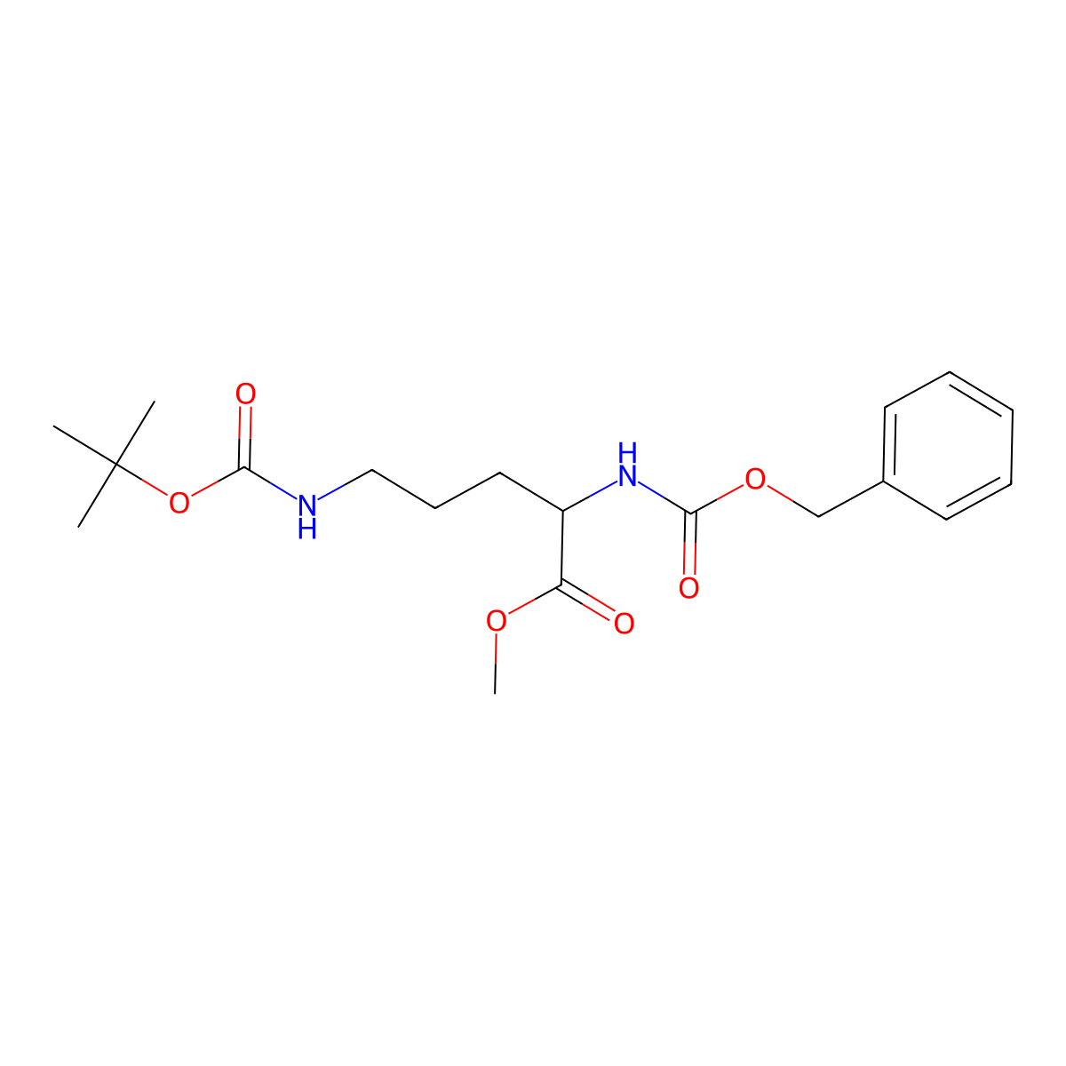 methyl (2S)-2-{[(benzyloxy)carbonyl]amino}-5-{[(tert-butoxy)carbonyl]amino}pentanoate molecular structure, CAS 32393-52-5