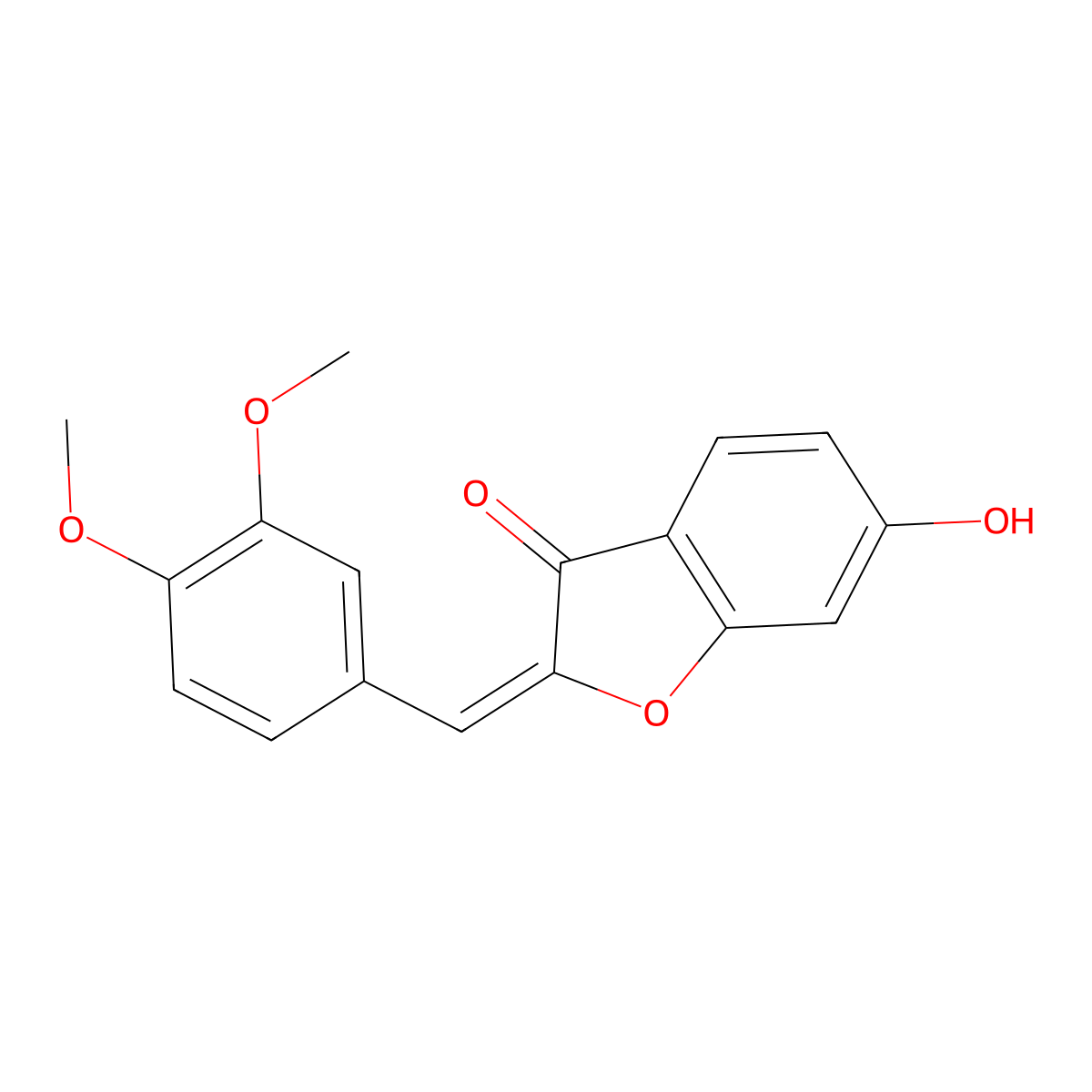 2-(3,4-Dimethoxybenzylidene)-6-hydroxybenzofuran-3(2h)-one molecular structure, CAS 32396-83-1