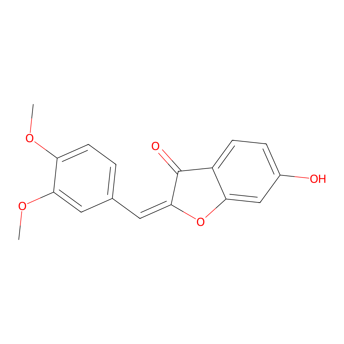 2-(3,4-Dimethoxybenzylidene)-6-hydroxybenzofuran-3(2h)-one molecular structure, CAS 32396-83-1