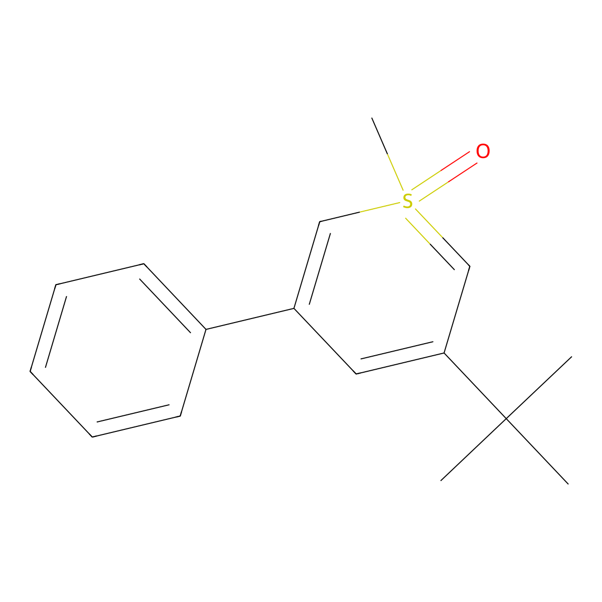 3-Tert-butyl-1-methyl-5-phenylthiopyran 1-oxide molecular structure, CAS 32398-60-0
