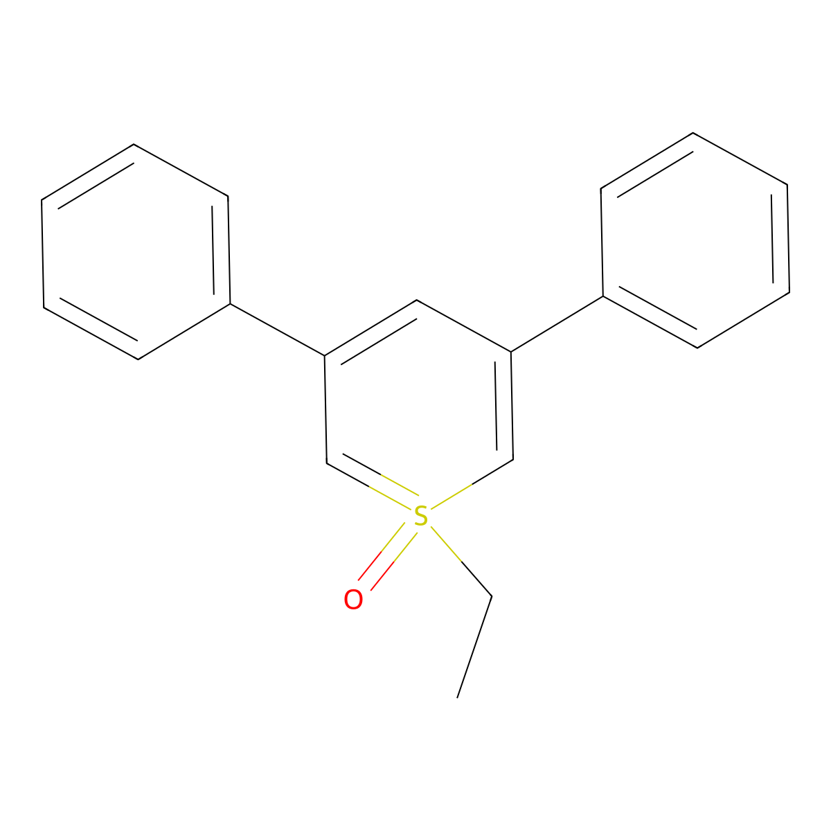 1-Ethyl-3,5-diphenylthiopyran 1-oxide molecular structure, CAS 32398-63-3