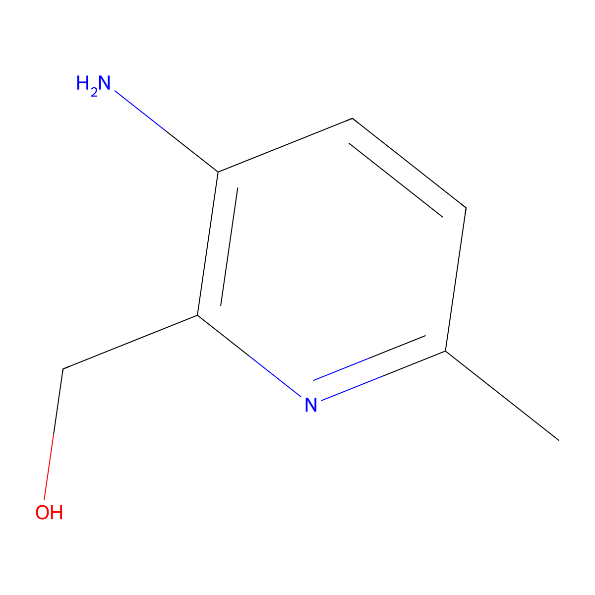 3-Amino-6-methyl-2-hydroxymethylpyridine molecular structure, CAS 32398-86-0