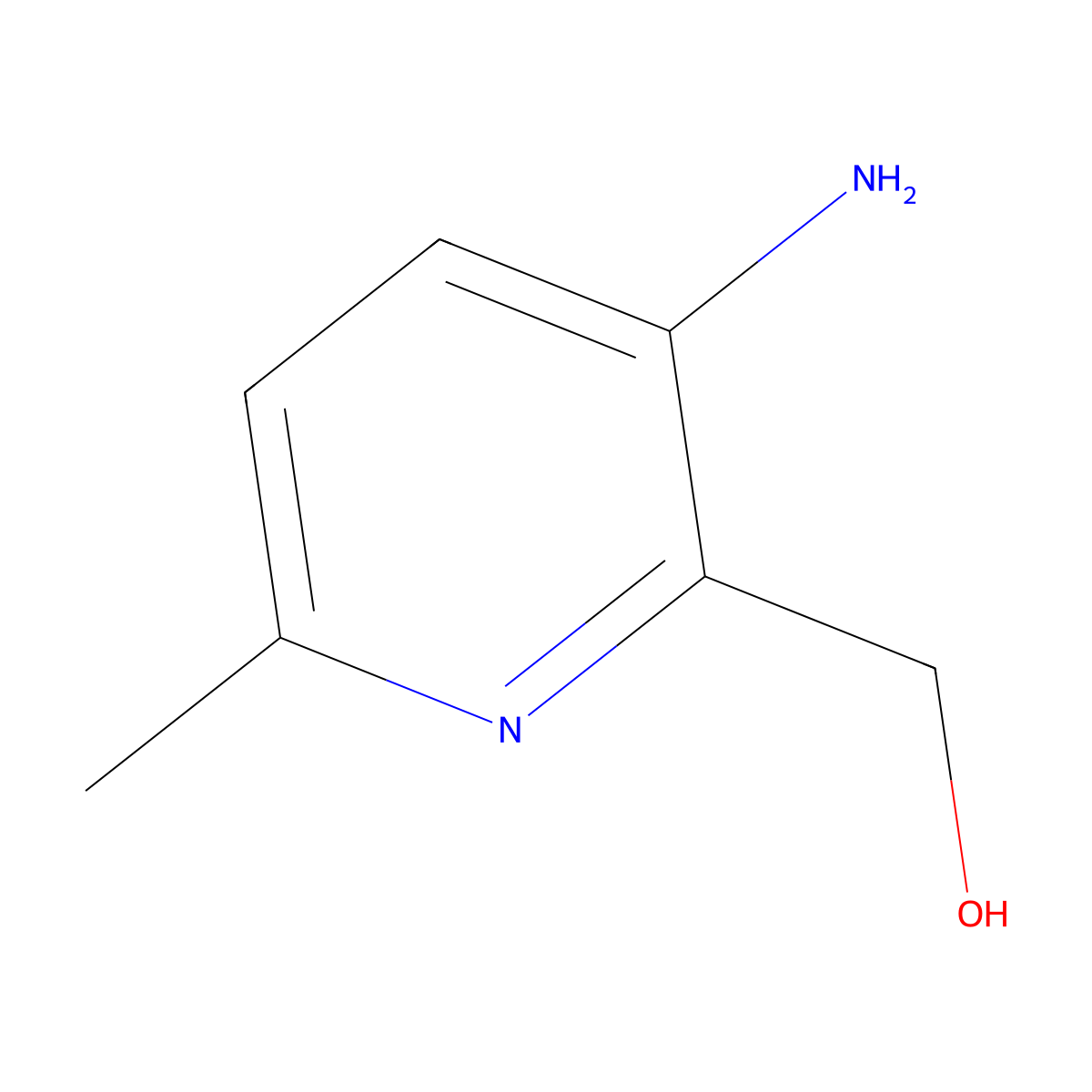 3-Amino-6-methyl-2-hydroxymethylpyridine molecular structure, CAS 32398-86-0