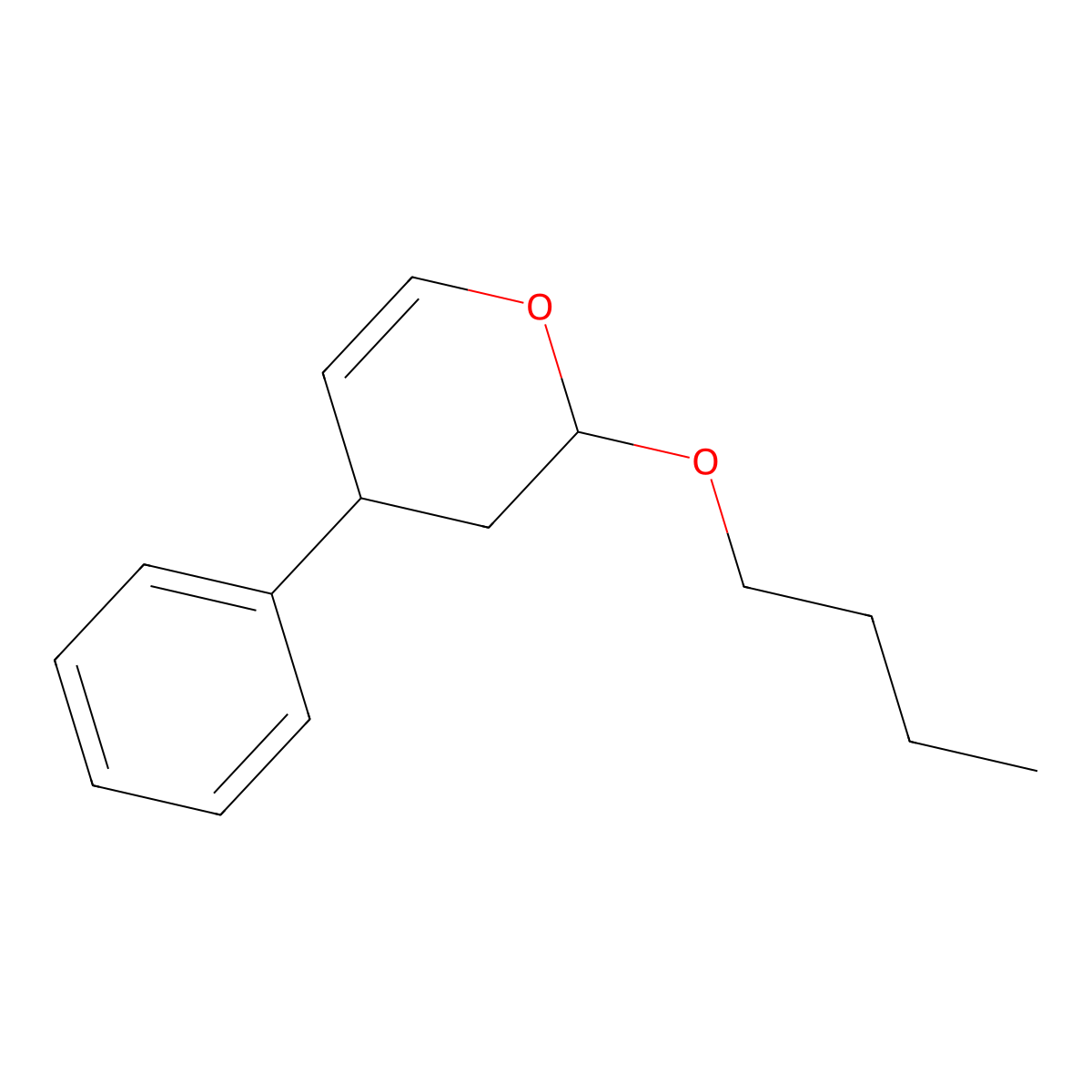 2H-Pyran, 2-butoxy-3,4-dihydro-4-phenyl- molecular structure, CAS 324-00-5