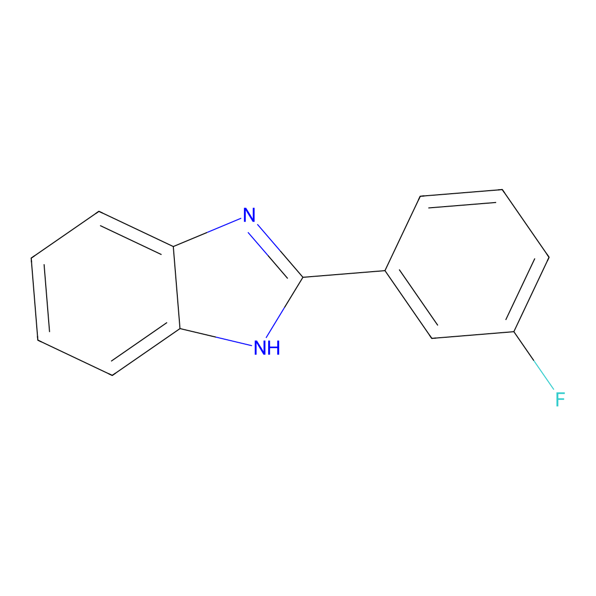 2-(3-Fluorophenyl)-1H-benzimidazole molecular structure, CAS 324-15-2