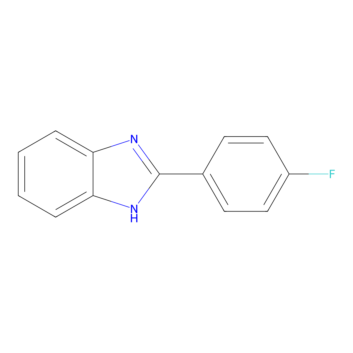 2-(4-Fluoro-phenyl)-1H-benzoimidazole molecular structure, CAS 324-27-6
