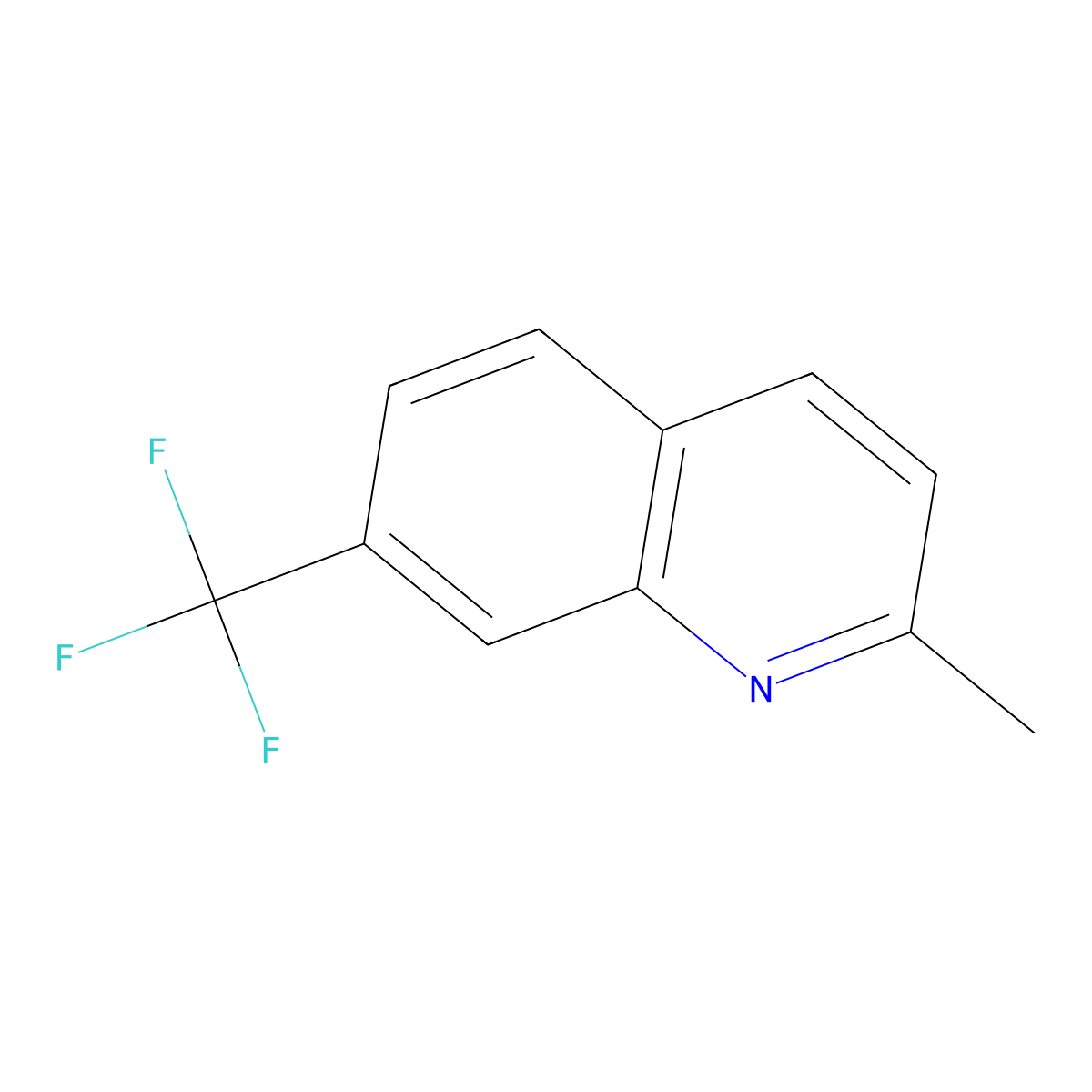 2-Methyl-7-(trifluoromethyl)quinoline molecular structure, CAS 324-32-3