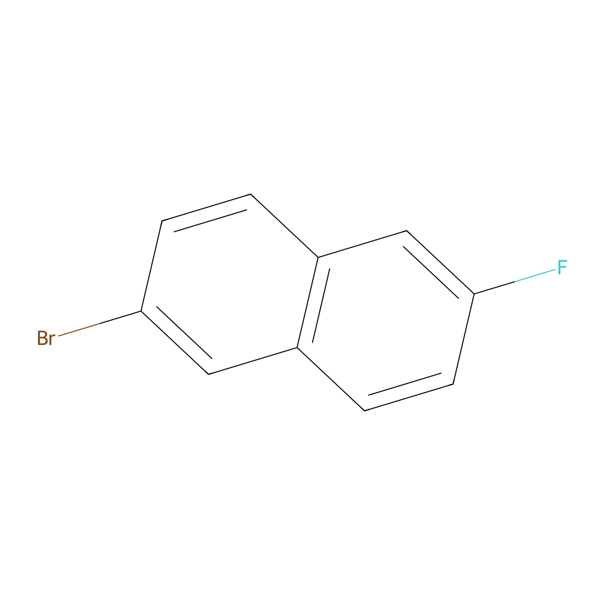 2-Bromo-6-fluoronaphthalene molecular structure, CAS 324-41-4