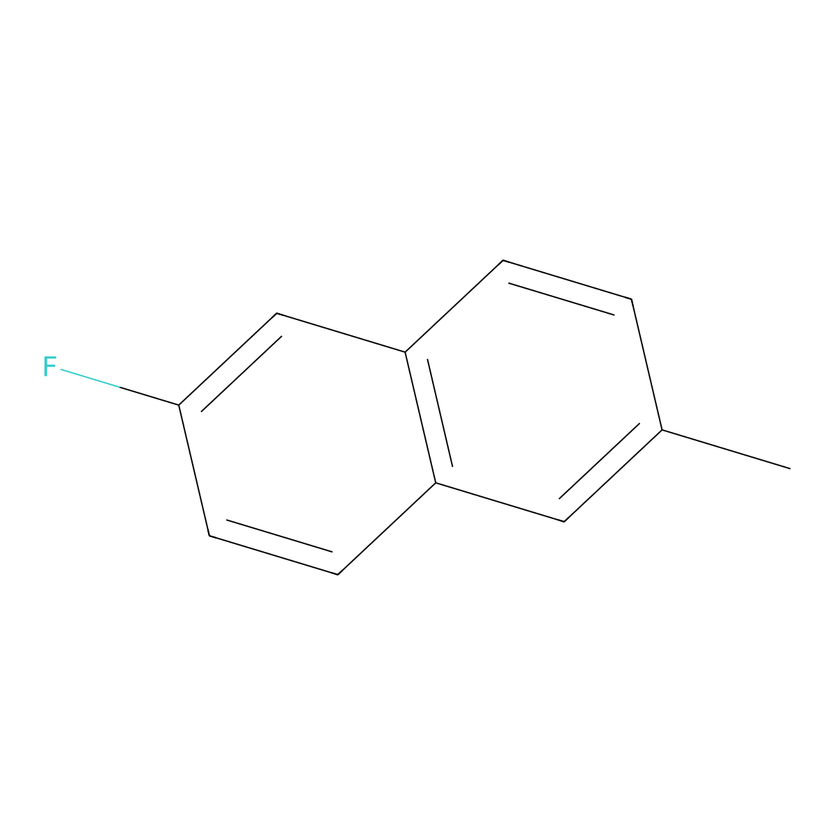 2-Fluoro-6-methylnaphthalene molecular structure, CAS 324-42-5
