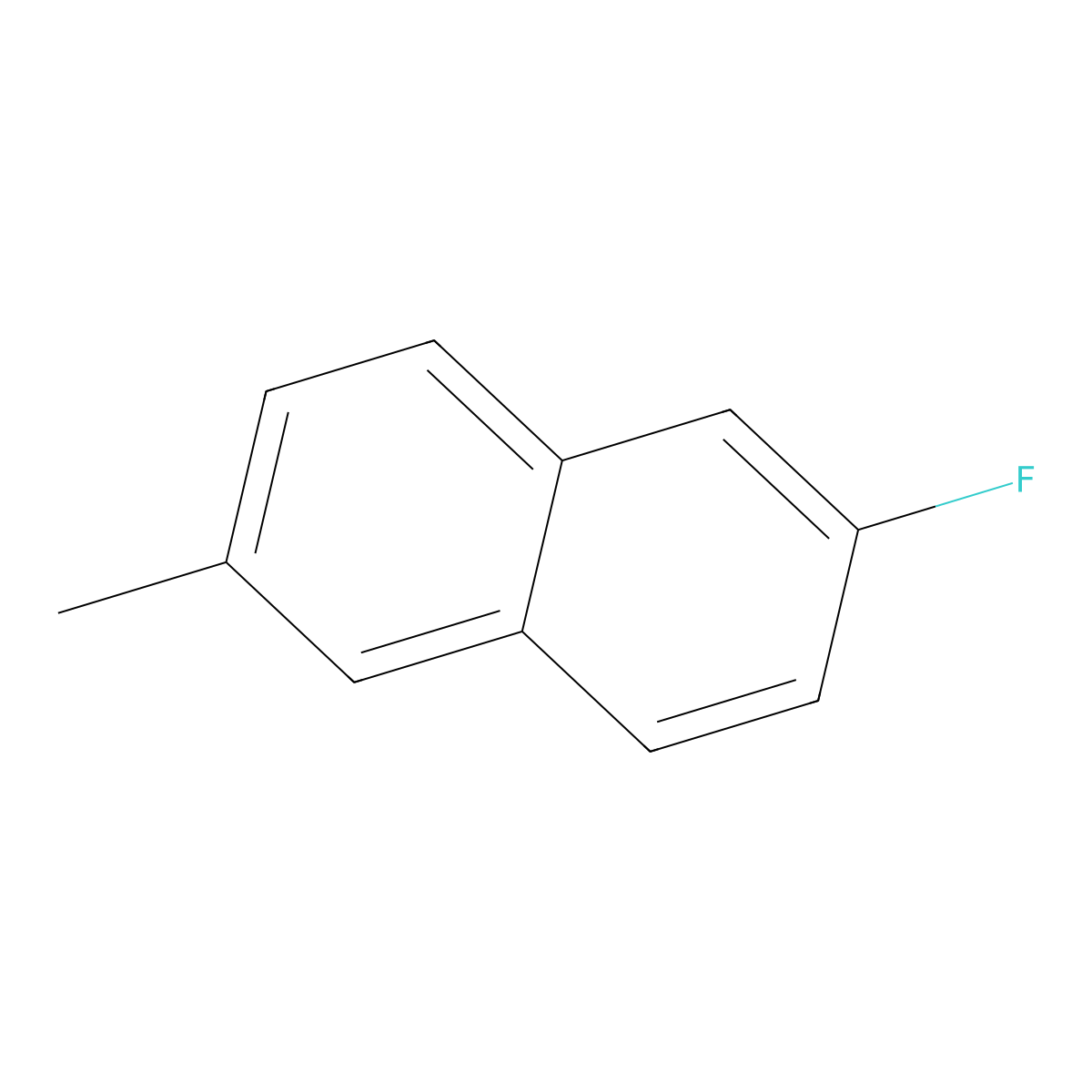 2-Fluoro-6-methylnaphthalene molecular structure, CAS 324-42-5