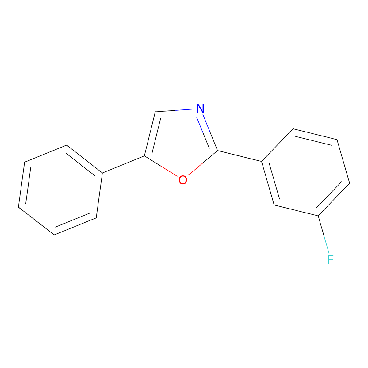 2-(3-Fluorophenyl)-5-phenyloxazole molecular structure, CAS 324-57-2