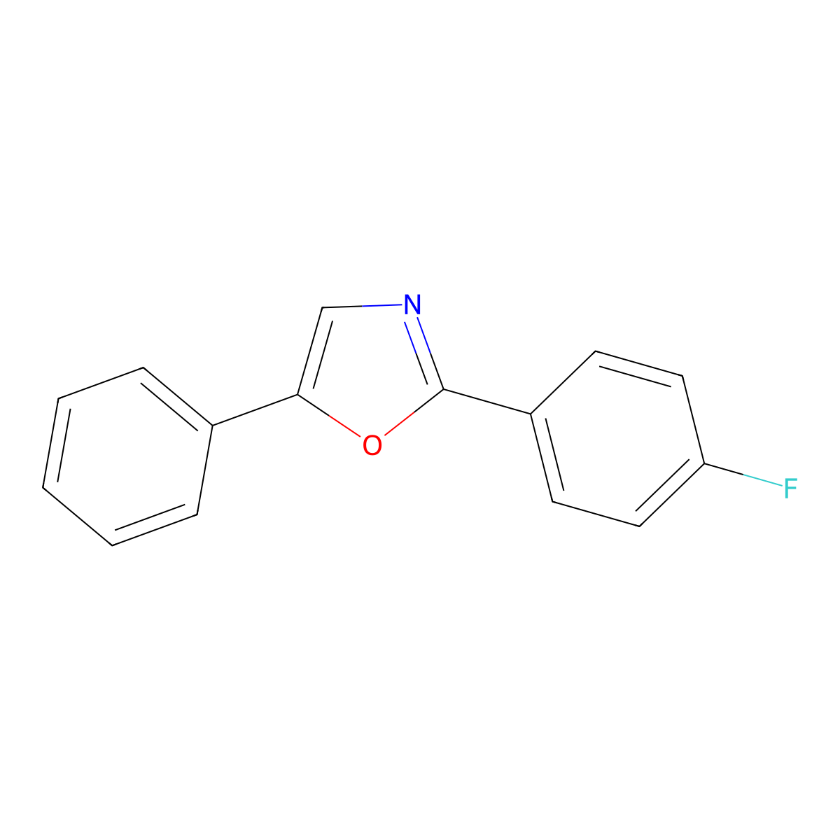 2-(4-Fluorophenyl)-5-phenyloxazole molecular structure, CAS 324-80-1