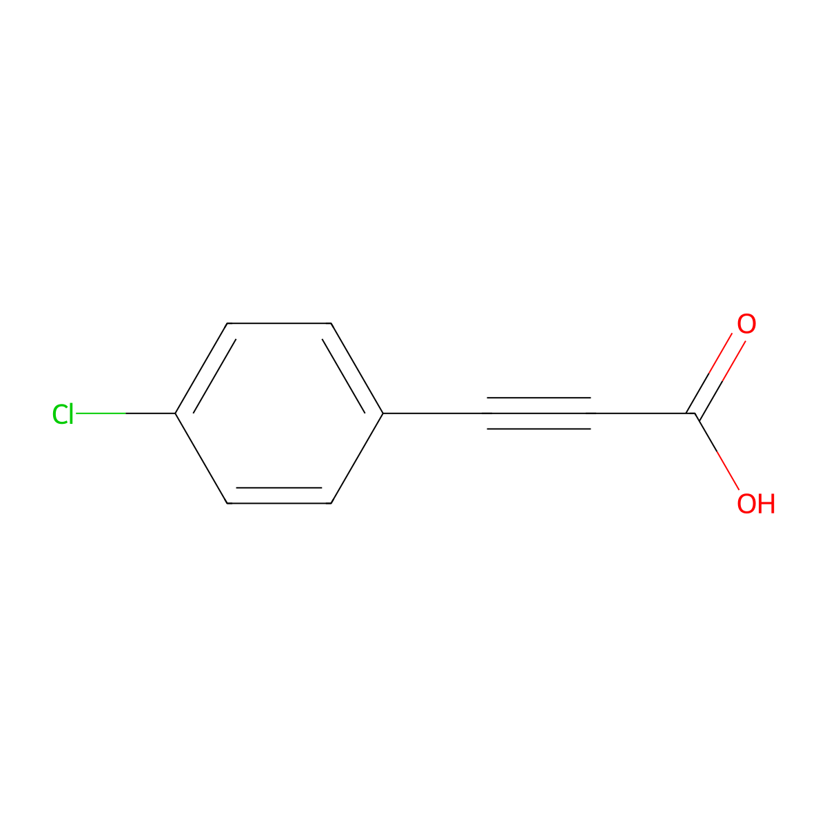2-(4-Chlorophenyl)-2-propynoic acid molecular structure, CAS 3240-10-6
