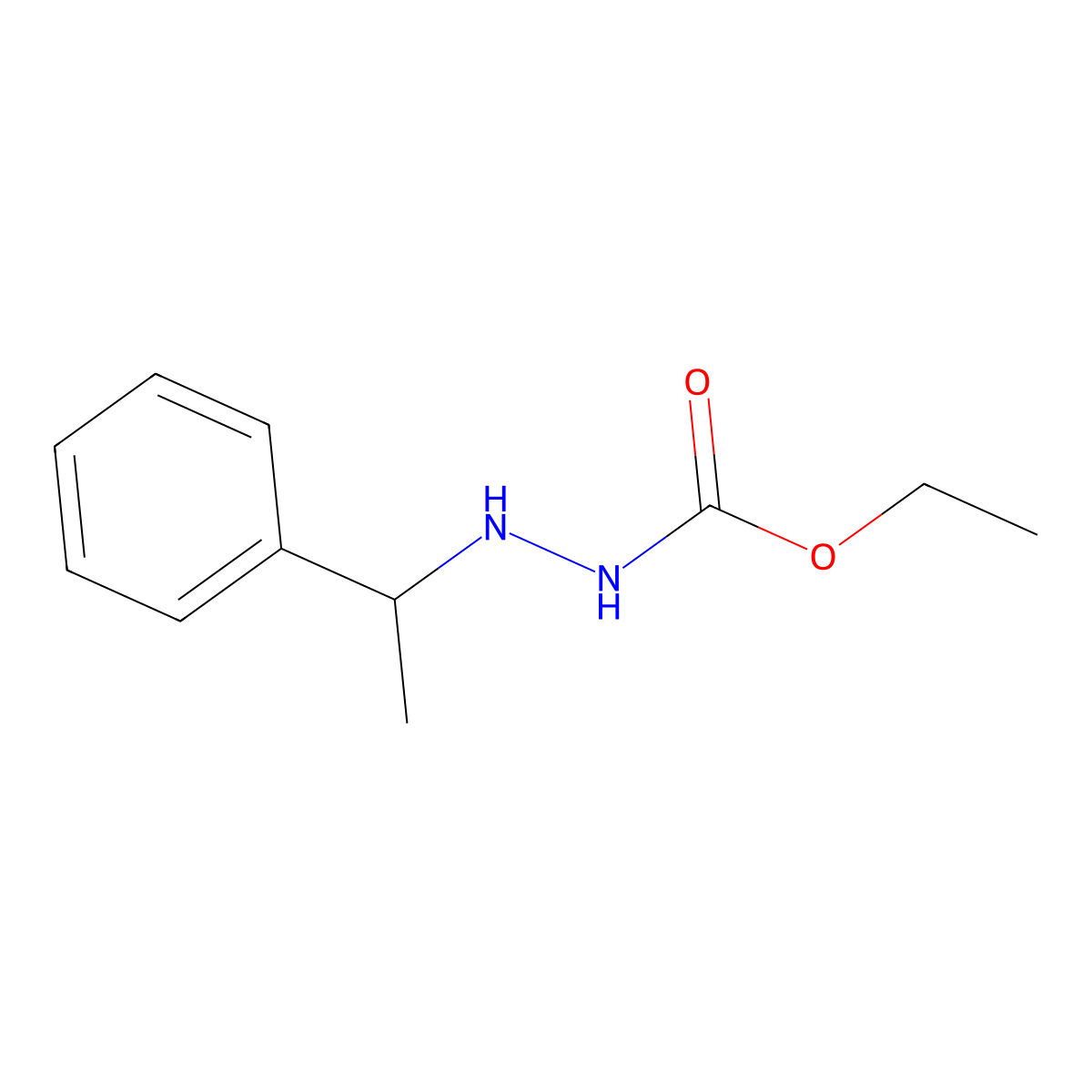 Ethyl 2-(1-phenylethyl)hydrazinecarboxylate molecular structure, CAS 3240-20-8