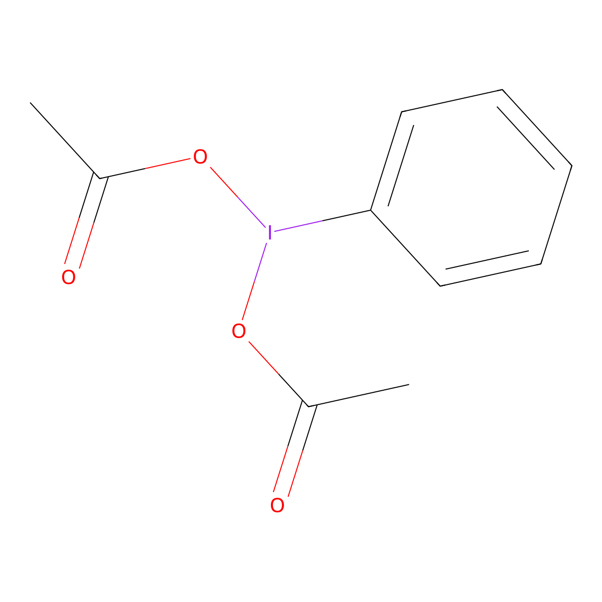 Iodobenzene diacetate molecular structure, CAS 3240-34-4