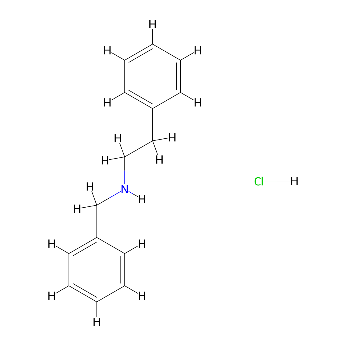 Benzyl(2-phenylethyl)amine hydrochloride molecular structure, CAS 3240-91-3