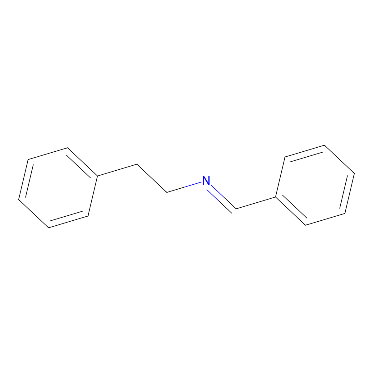N-benzylidene-2-phenylethanamine molecular structure, CAS 3240-95-7