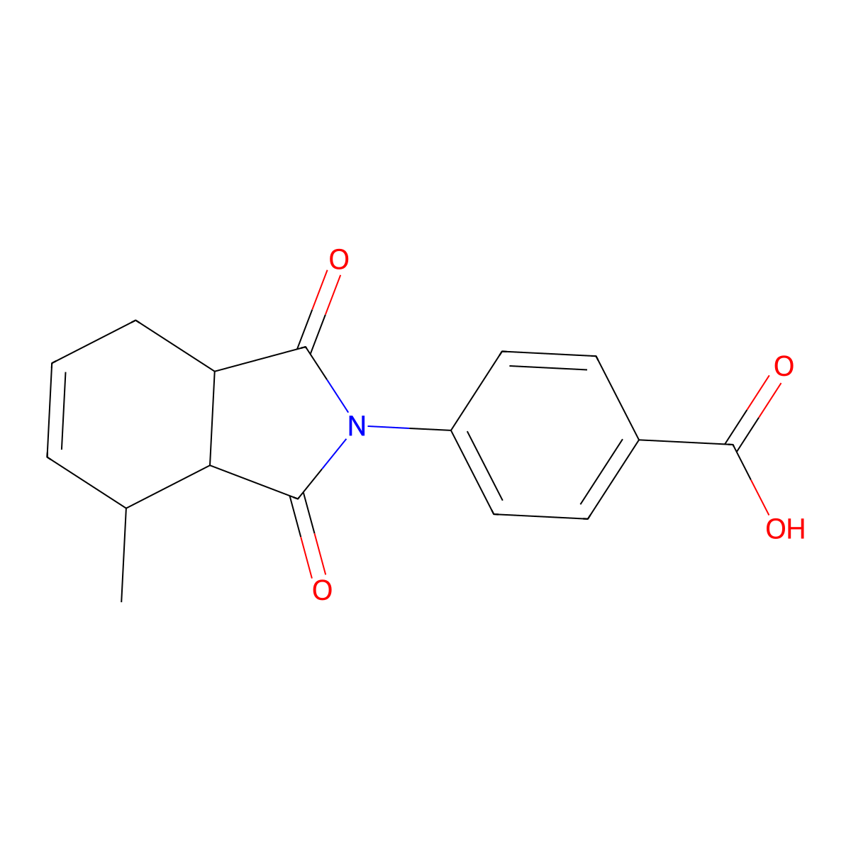 4-(4-Methyl-1,3-dioxo-3a,4,7,7a-tetrahydro-1H-isoindol-2(3H)-yl)benzoic acid molecular structure, CAS 324001-29-8