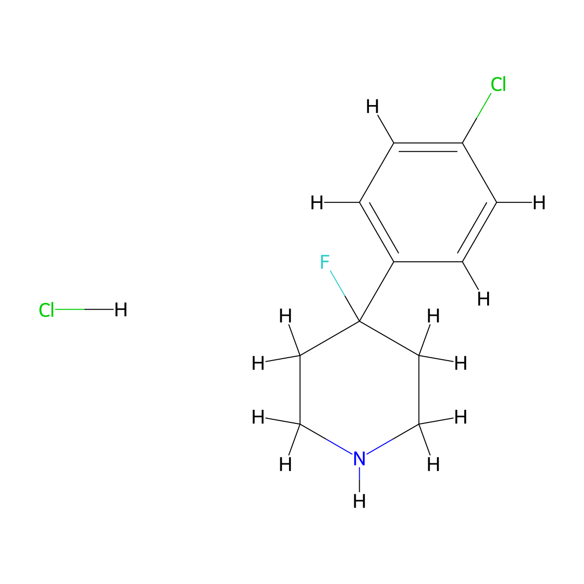 4-(4-Chlorophenyl)-4-fluoropiperidine hydrochloride molecular structure, CAS 324002-51-9