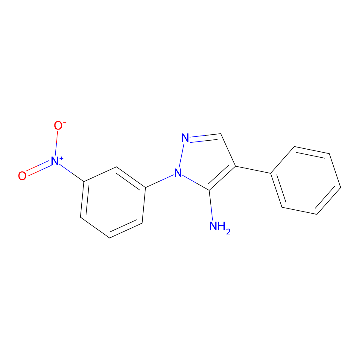 1-(3-nitrophenyl)-4-phenyl-1H-pyrazol-5-ylamine molecular structure, CAS 324008-88-0