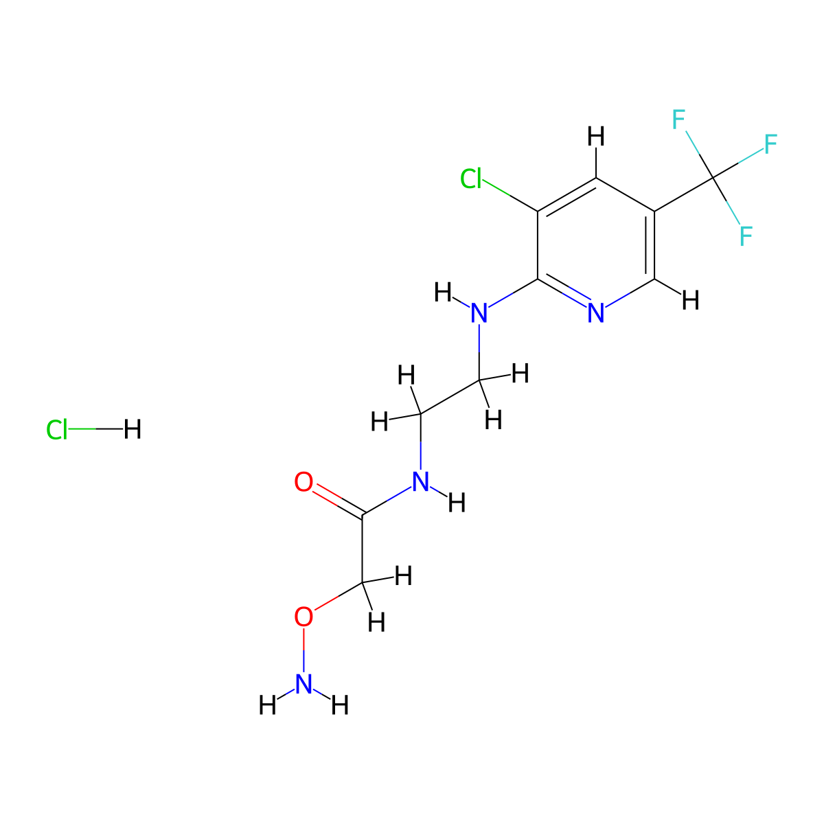 2-(Aminooxy)-N-(2-{[3-chloro-5-(trifluoromethyl)-2-pyridinyl]amino}ethyl)acetamide hydrochloride molecular structure, CAS 324009-15-6