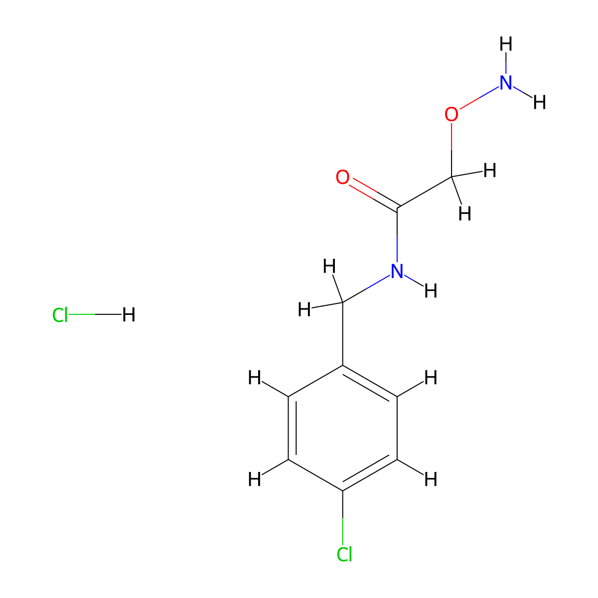 2-(aminooxy)-N-(4-chlorobenzyl)acetamide hydrochloride molecular structure, CAS 324009-20-3