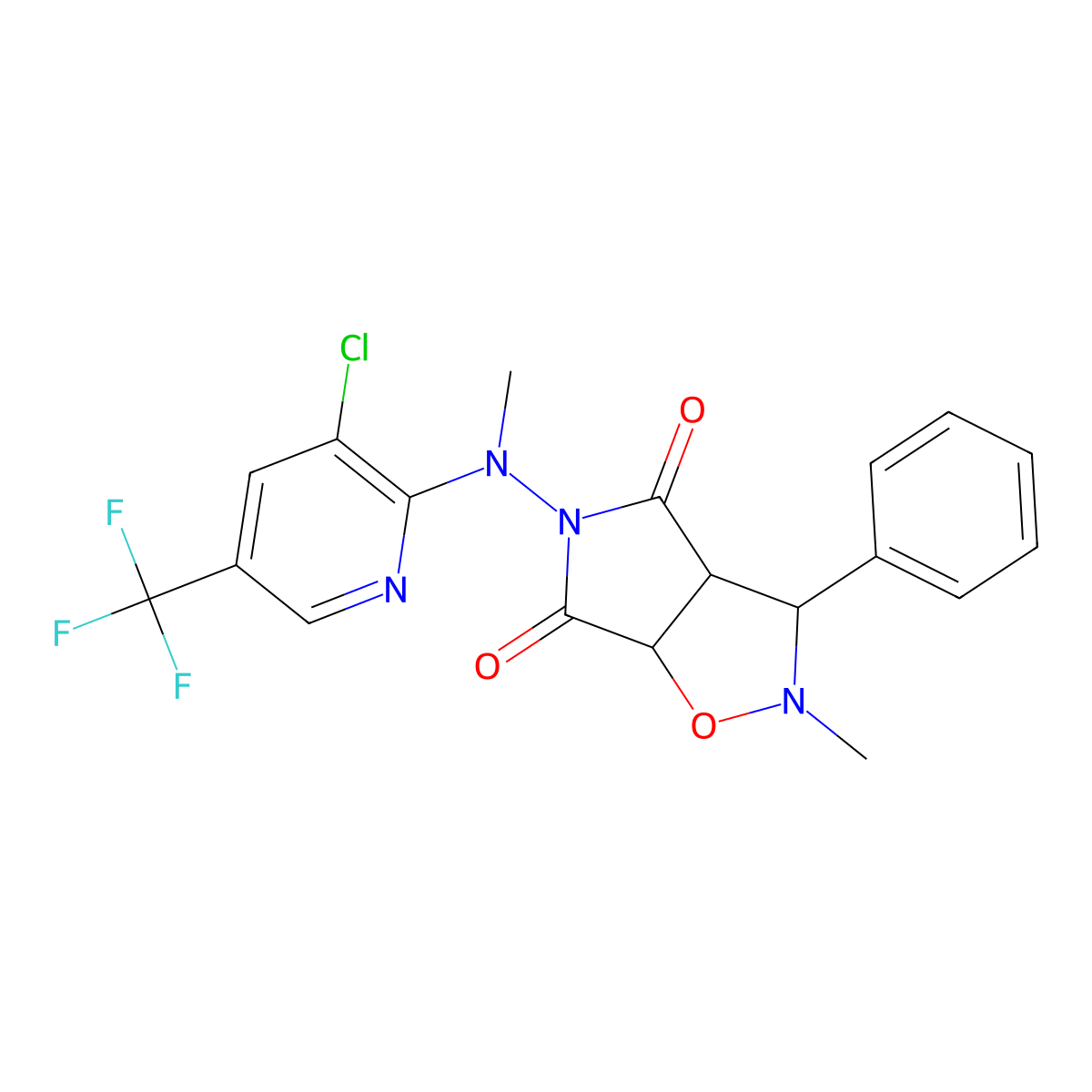 5-[[3-chloro-5-(trifluoromethyl)-2-pyridinyl](methyl)amino]-2-methyl-3-phenyldihydro-2H-pyrrolo[3,4-d]isoxazole-4,6(3H,5H)-dione molecular structure, CAS 324009-27-0