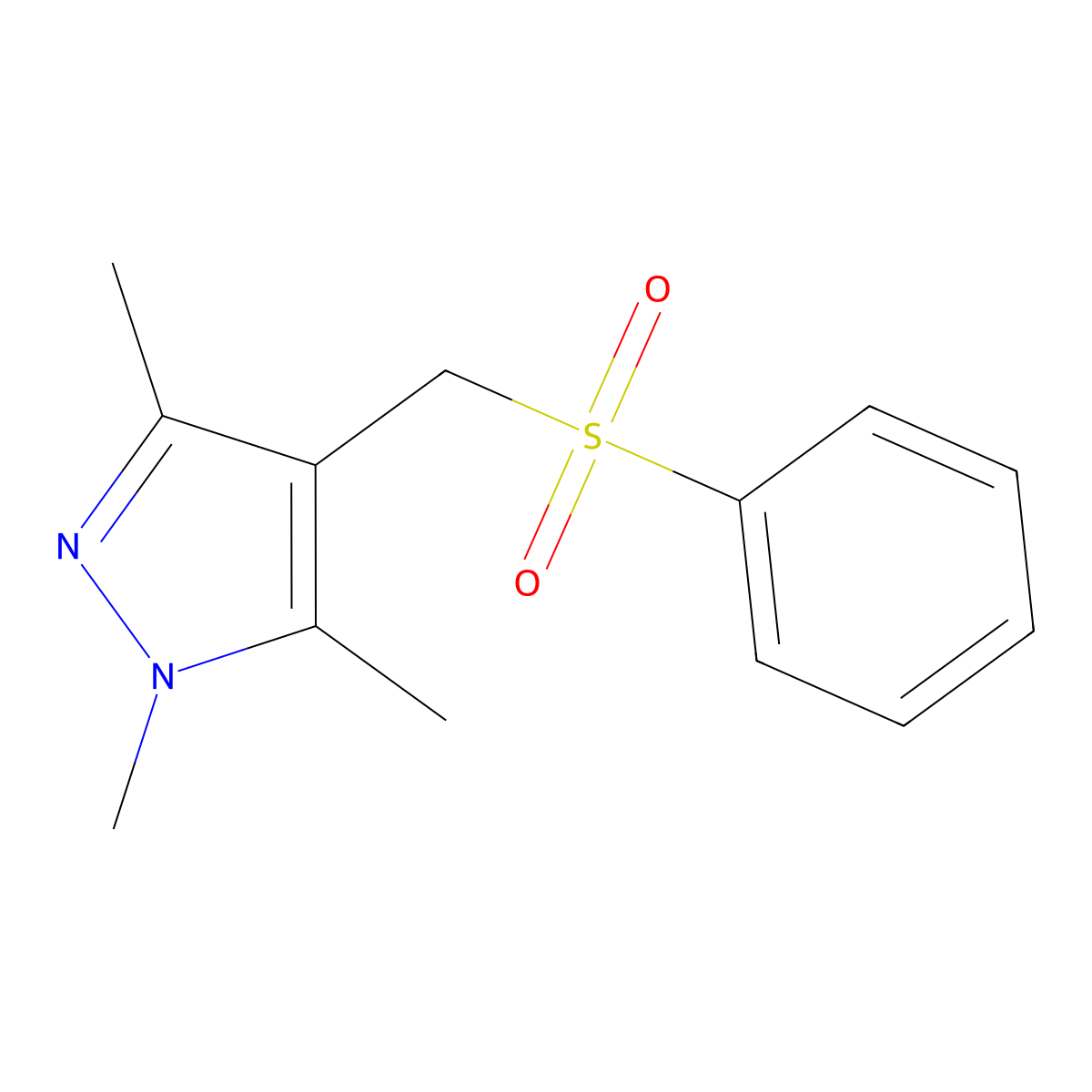 1,3,5-trimethyl-4-[(phenylsulfonyl)methyl]-1H-pyrazole molecular structure, CAS 324009-28-1