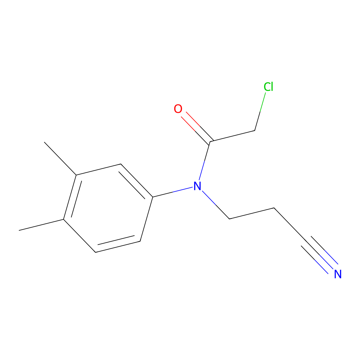 2-chloro-N-(2-cyanoethyl)-N-(3,4-dimethylphenyl)acetamide molecular structure, CAS 324009-92-9