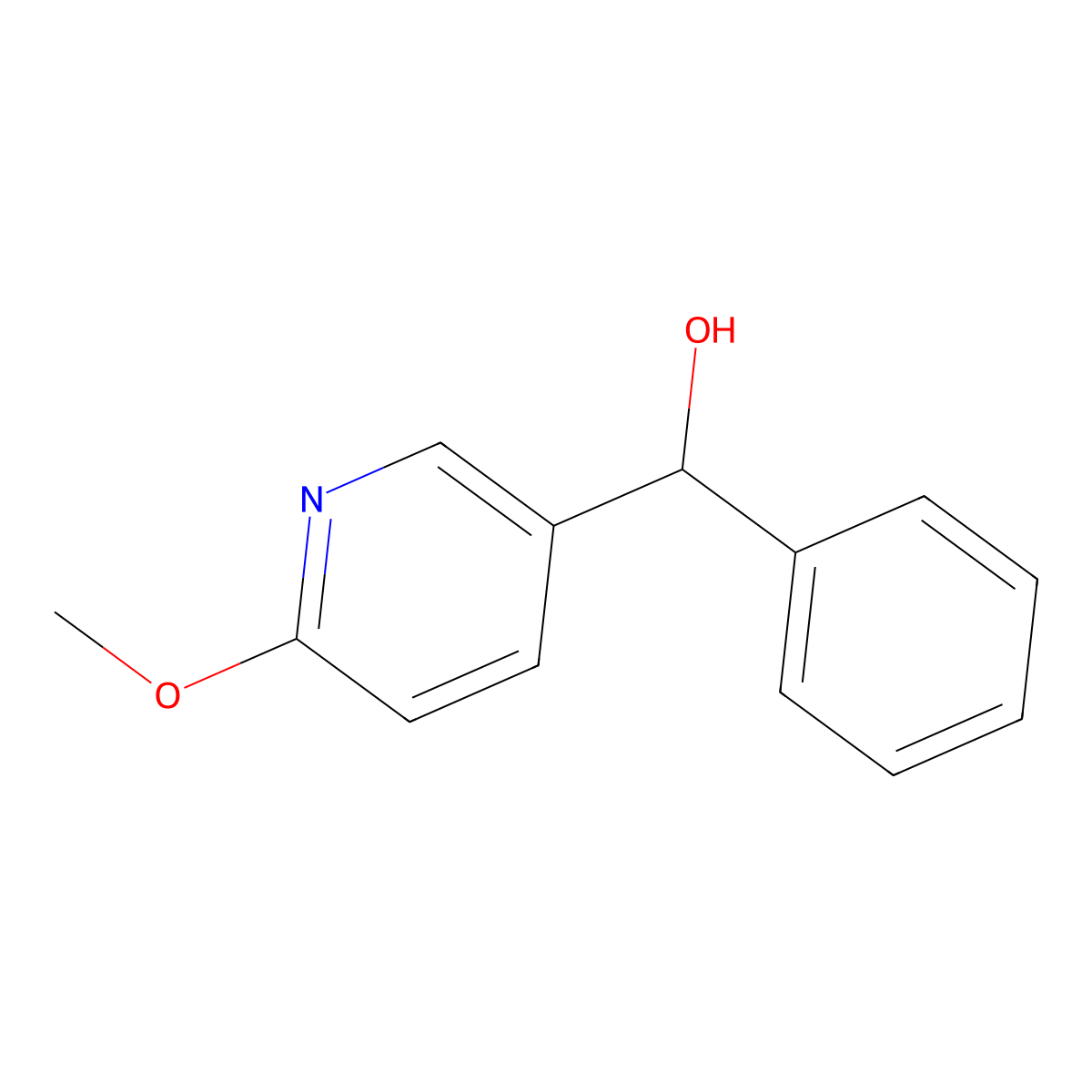 6-Methoxy-alpha-phenyl-3-pyridinemethanol molecular structure, CAS 32401-35-7