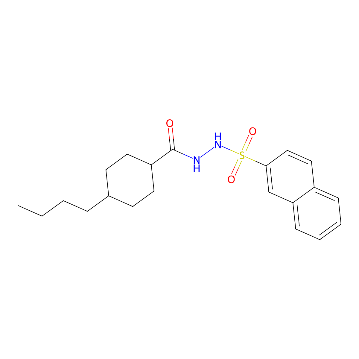 N'-[(4-butylcyclohexyl)carbonyl]-2-naphthalenesulfonohydrazide molecular structure, CAS 324012-55-7