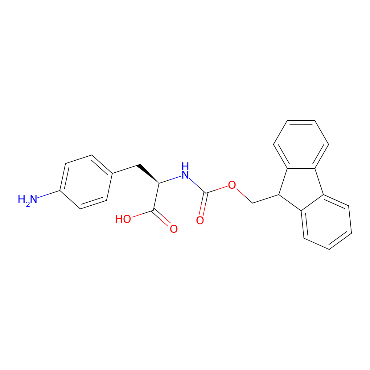 Fmoc-4-amino-D-phenylalanine molecular structure, CAS 324017-21-2