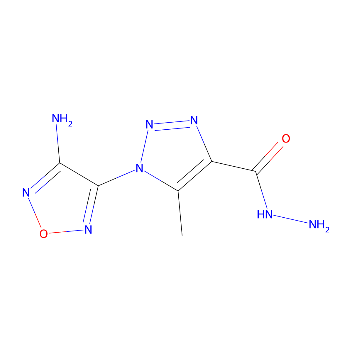 1-(4-amino-1,2,5-oxadiazol-3-yl)-5-methyl-1H-1,2,3-triazole-4-carbohydrazide molecular structure, CAS 324017-24-5