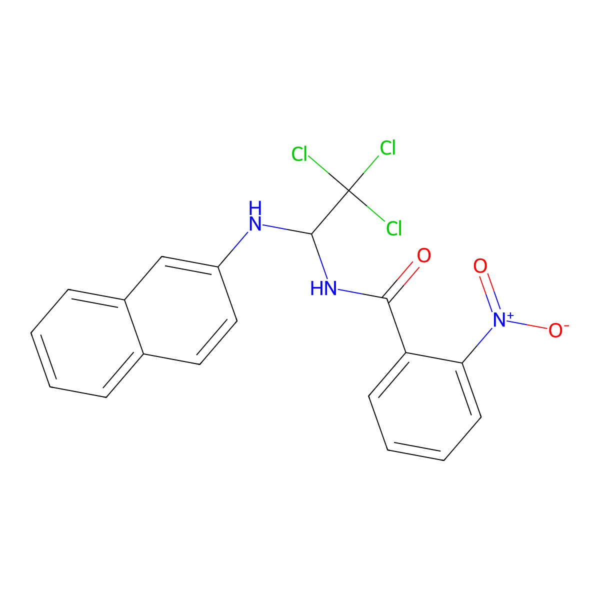 2-nitro-N-[2,2,2-trichloro-1-(2-naphthylamino)ethyl]benzamide molecular structure, CAS 324017-58-5