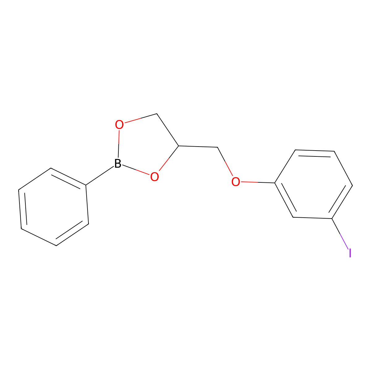 4-[(3-Iodophenoxy)methyl]-2-phenyl-1,3,2-dioxaborolane molecular structure, CAS 324022-45-9