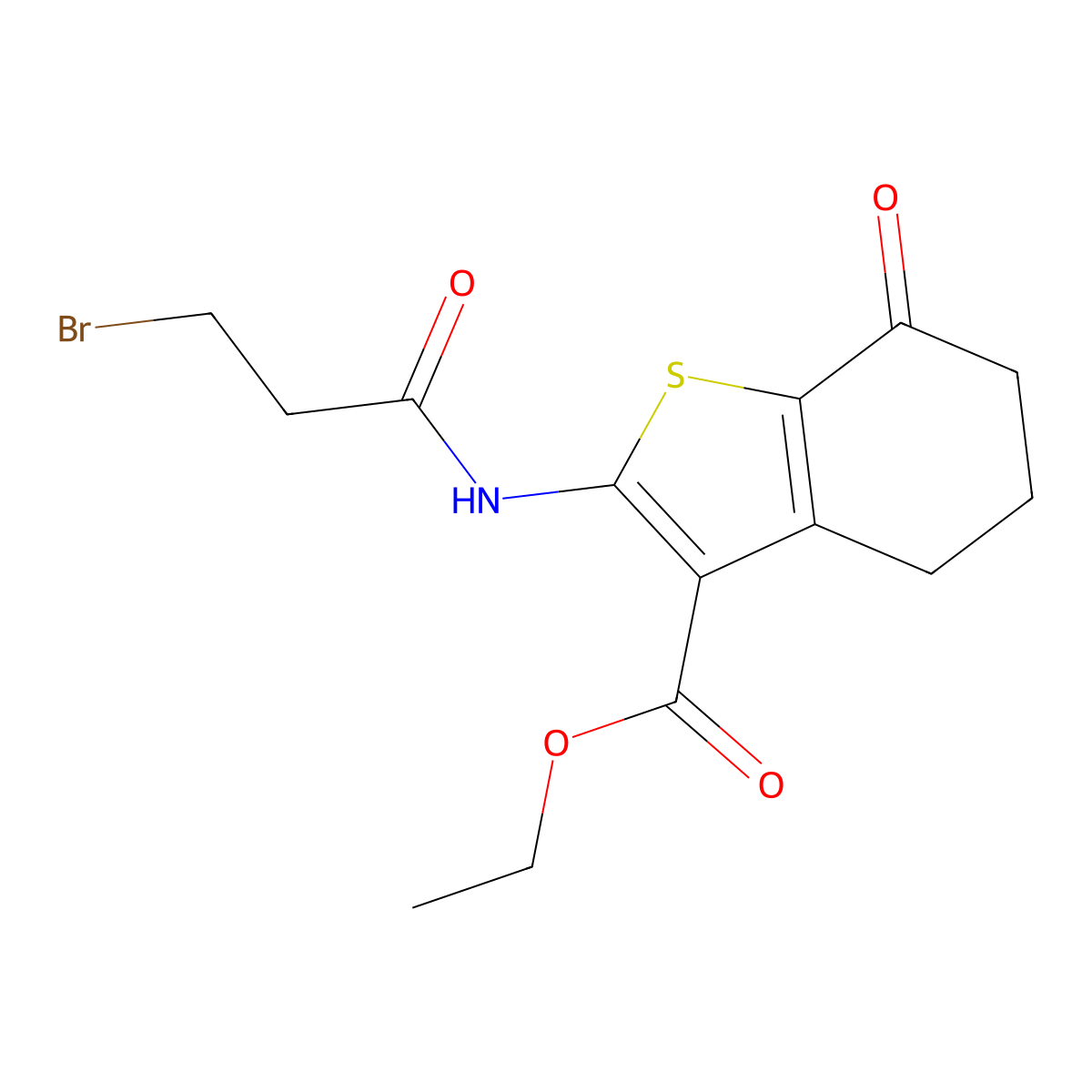 Ethyl 2-[(3-bromopropanoyl)amino]-7-oxo-4,5,6,7-tetrahydro-1-benzothiophene-3-carboxylate molecular structure, CAS 324022-71-1
