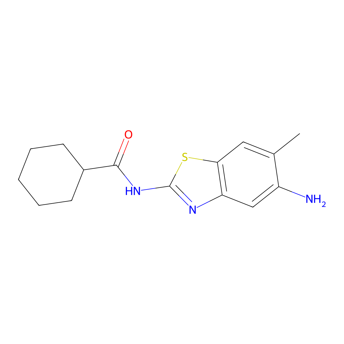 N-(5-Amino-6-methylbenzo[d]thiazol-2-yl)cyclohexanecarboxamide molecular structure, CAS 324022-90-4