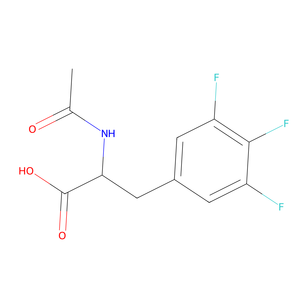 2-Acetamido-3-(3,4,5-trifluorophenyl)propanoic acid molecular structure, CAS 324028-06-0