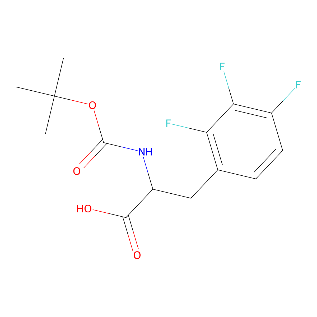 (S)-2-((tert-Butoxycarbonyl)amino)-3-(2,3,4-trifluorophenyl)propanoic acid molecular structure, CAS 324028-24-2