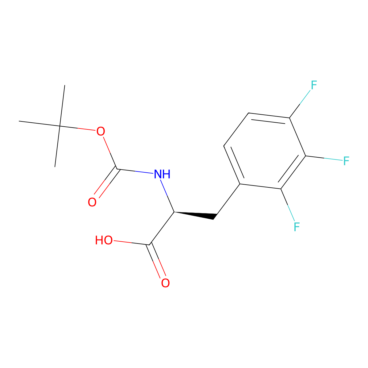 (S)-2-((tert-Butoxycarbonyl)amino)-3-(2,3,4-trifluorophenyl)propanoic acid molecular structure, CAS 324028-24-2