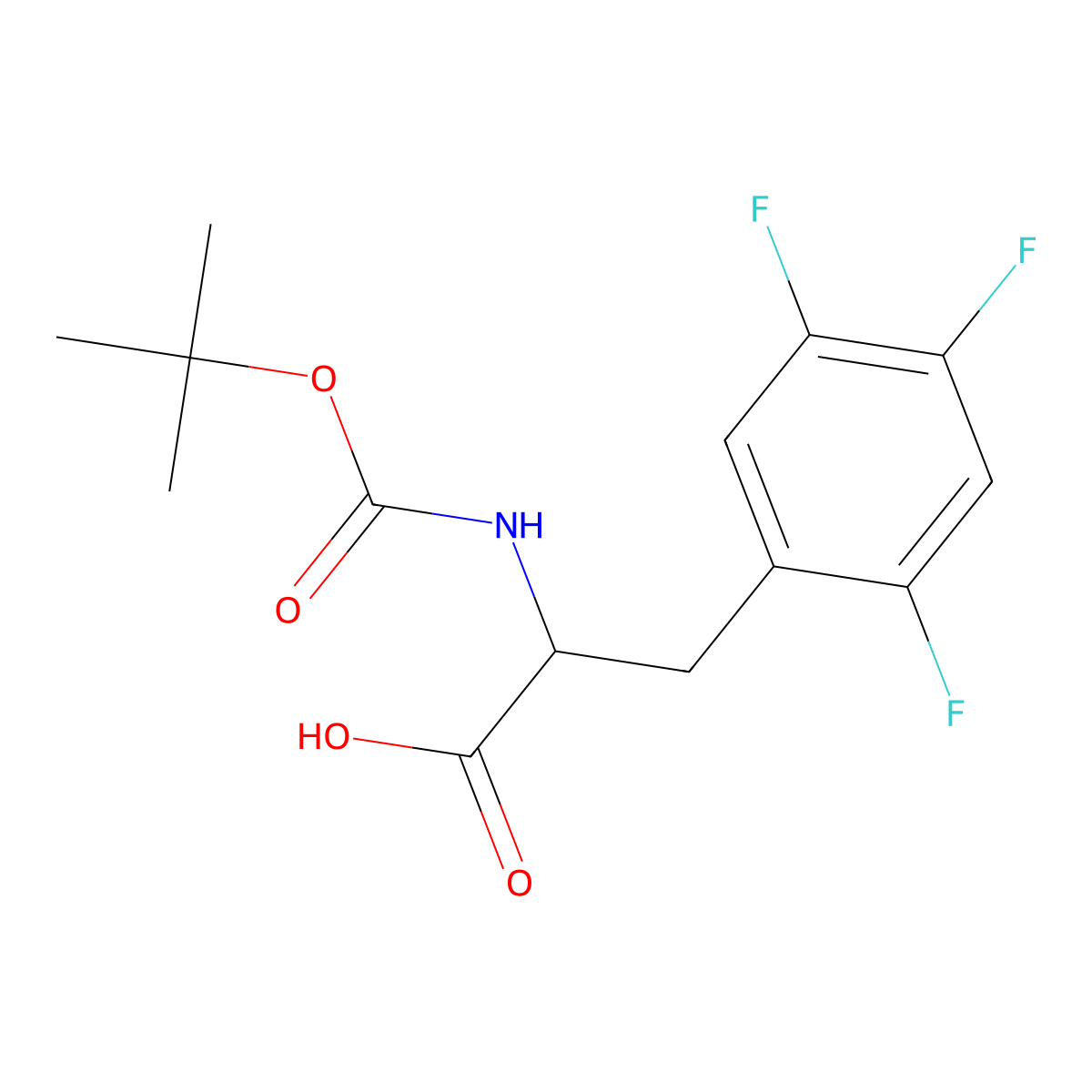 (S)-2-((tert-Butoxycarbonyl)amino)-3-(2,4,5-trifluorophenyl)propanoic acid molecular structure, CAS 324028-27-5