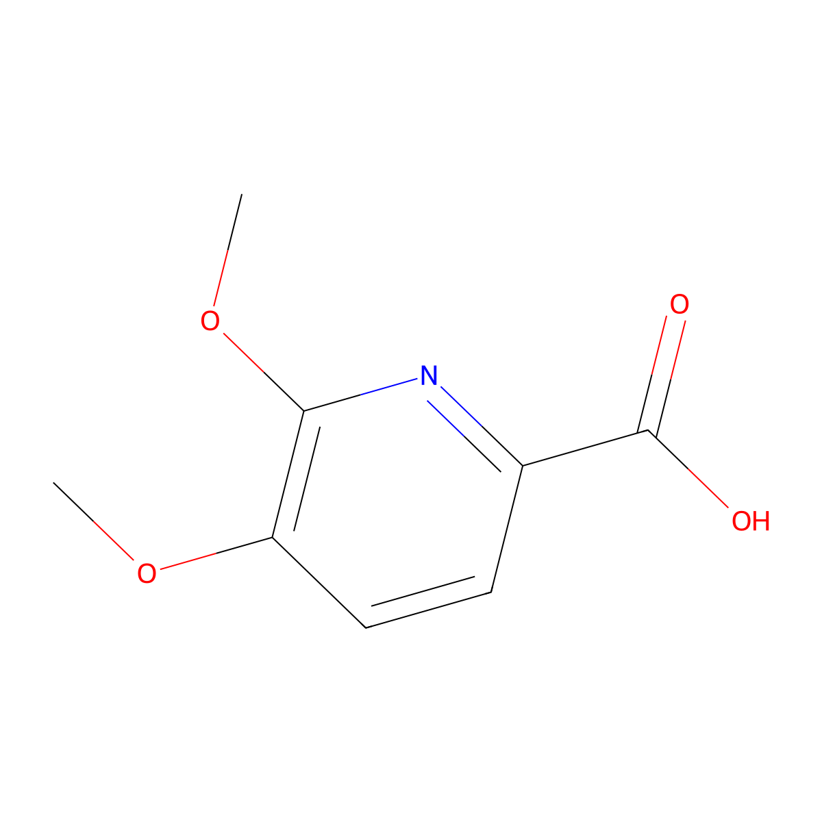 5,6-Dimethoxypyridine-2-carboxylic acid molecular structure, CAS 324028-89-9