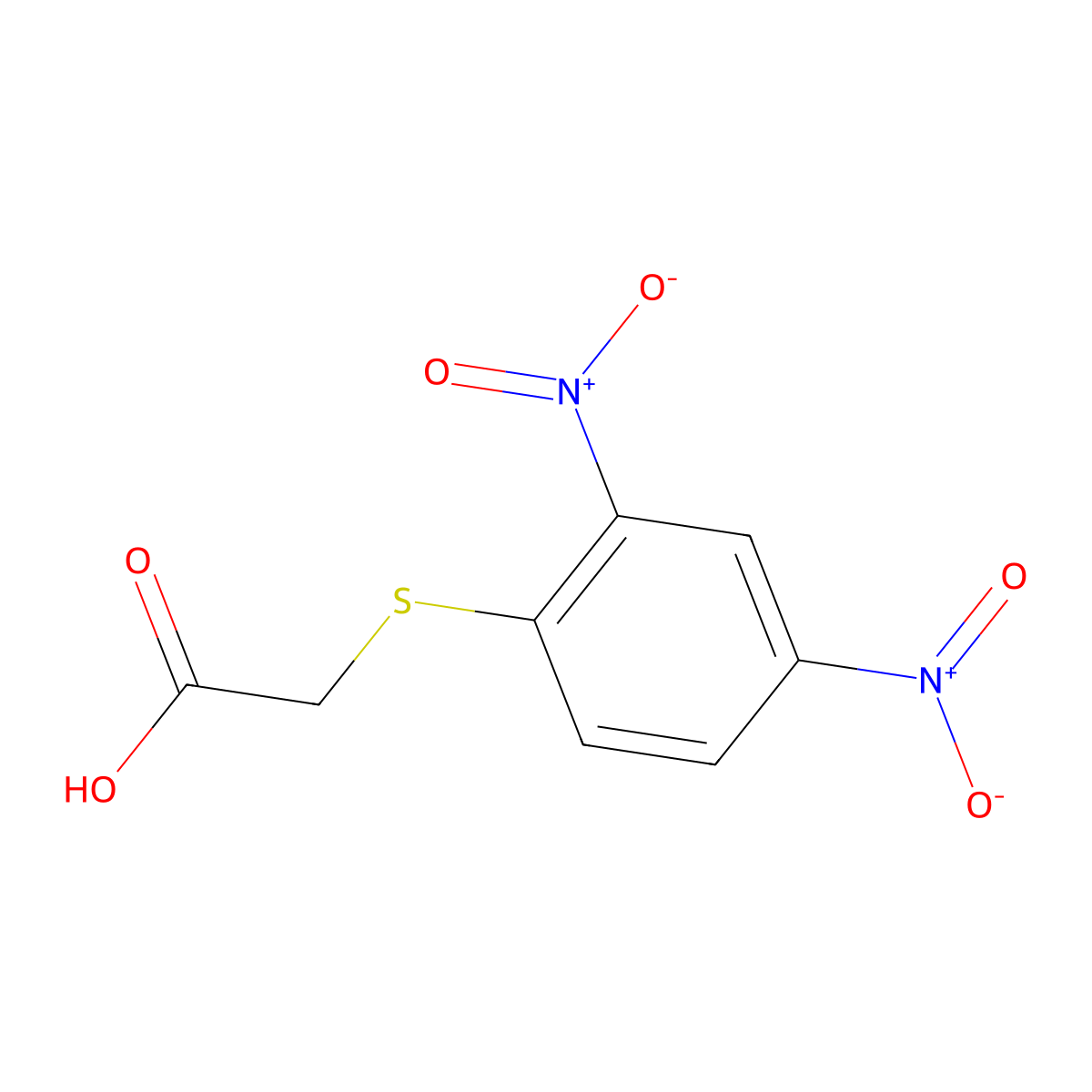 [(2,4-Dinitrophenyl)thio]acetic acid molecular structure, CAS 32403-69-3
