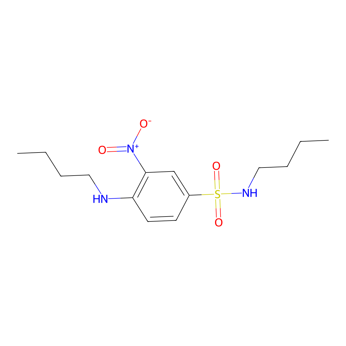 N-butyl-4-(butylamino)-3-nitrobenzenesulfonamide molecular structure, CAS 324036-00-2