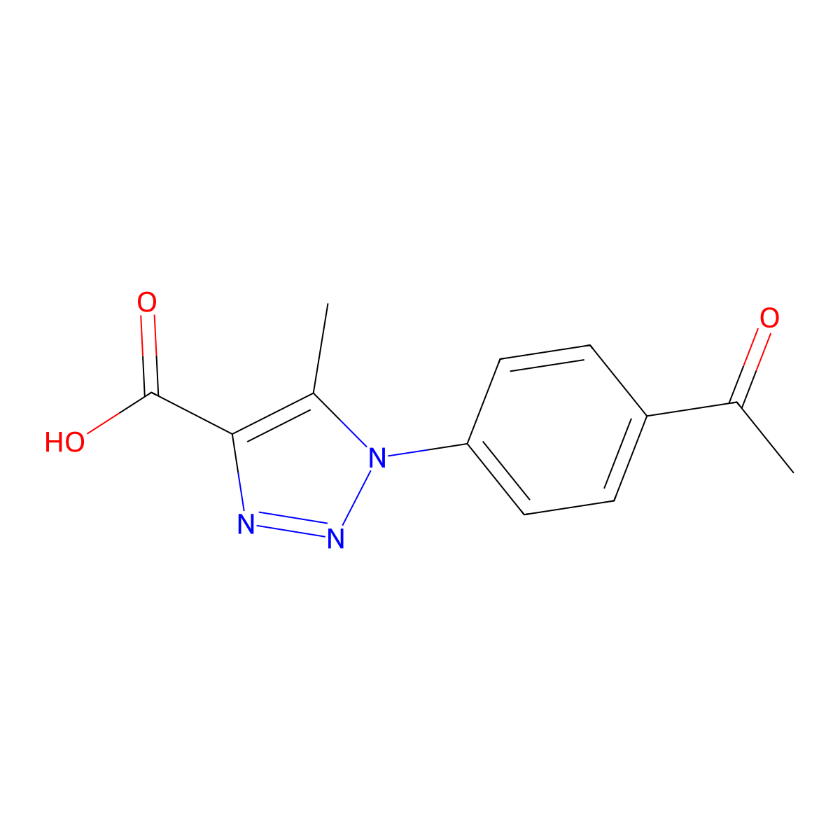 1-(4-Acetyl-phenyl)-5-methyl-1H-[1,2,3]triazole-4-carboxylic acid molecular structure, CAS 324036-45-5